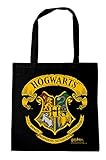 Logoshirt Harry Potter I Hogwarts I Logo I Wiederverwendbare Tasche I Stofftasche I Baumwolltasche I Bedruckt I 100% Baumwolle I mit Langen Tragegriffen I schwarz I Lizenziertes Originaldesign