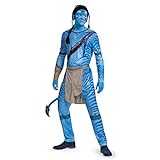 Disney Offizielles Premium Jake Avatar Kostüm Herren Erwachsene, Kostüm Avatar Costume Maske Blau, Faschingskostüm Karneval Cosplay Geburstag Overall Kostüm Größ XL