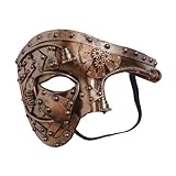 Bstask Halbmaske Steampunk Maske Phantom Mechanische Venezianische Maske Maskerade Cosplay Maske für Halloween Kostüm Party/Karneval/Weihnachten (Kupfer Punk Maske)