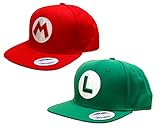 ASVP Shop - Rot Mario und Grün Luigi Snapback Baseballkappe