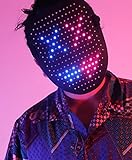 MOYACA LED-Maske mit Gestenerkennung, LED-beleuchtete Gesichtsverwandelungsmaske für Kostüm, Cosplay, Party, Maskerade, leuchtende Maske für Halloween