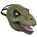 Sunlisky Halloween Dino Maske, Dino Maske mit Beweglichem Kiefer, Realistische Dinosaurier Kopf Latex Maske Halloween Cosplay Party Geschenk Requisiten