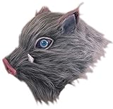Inosuke Maske Anime Hashibira Latex Helm Wildschwein Cosplay Kostüm Halloween Merchandise Zubehör für Erwachsene