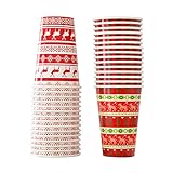 Weihnachtssweater Einwegbecher 30 Stück 473 ml Kaffee Tee Tasse Weihnachten Pullover Rentier-Design