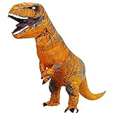 Zi Xi & Zi Qi Inflatable Dinosaur T-Rex, Aufblasbares Dinosaurier Kostüm, Inflatable Dinosaur Maskottchen, Party Kostüm, Kostüm Explosions Halloween Cosplay Party, for Erwachsene (Classic brown)
