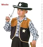 Kinderweste Sheriff, Kinder-Kostüm, Cowboy, Wilder Westen, Sheriff, Cowboy und Idianer, Wildwest, Weste (128)