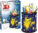 Ravensburger 3D Puzzle 11257 - Utensilo Pokémon Pikachu - 54 Teile - Stiftehalter für Pokémon Fans ab 6 Jahren, Schreibtisch-Organizer für Kinder