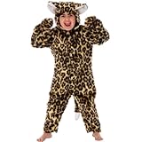 Charlie Crow Pelz Leopard Kostüm für Kinder 3-5 Jahre.
