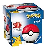 Ravensburger 3D Puzzle 11256 - Puzzle-Ball Pokémon Pokéballs - Pokéball Classic 11256 - 54 Teile - für Pokémon Fans ab 6 Jahren