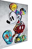 Magic Canvas Art - Bilder Micky Maus Figuren Pop Art Leinwandbild 1- teilig Hochwertiger Kunstdruck Wandbilder – B8336, Material: Leinwand, Größe: 40 x 30 cm