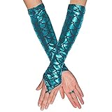 Boland 51027 - Handschuhe Meerjungfrau, für Erwachsene, Einheitsgröße, Schuppenmuster, Unterwasserwelt, Accessoire, Mottoparty, Karneval
