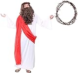 Erwachsenenkostüm Jesus – Jesus-Kostüm + Dornenkrone, Größe: XL