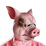 NET TOYS Schweine Maske Schweinemaske Schwein Maske Schweinsmaske Tiermaske Ferkel Karnevalsmaske Faschingsmaske