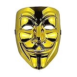 VintageⅢ Halloween Masken Gold V For Vendetta Mask - Anonymous Masken Guy Fawkes Maske Game Master Maske for Halloween Kostüm Cosplay Party by