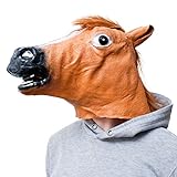 GOODS+GADGETS Pferdemaske für Karneval & Halloween Pferde Kostüm Maske aus Latex Fancy Dress Gesichtsmaske Tiermaske Pferdekopf