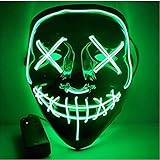 TK Gruppe Timo Klingler LED Grusel Maske - wie aus Purge steuerbar, für Halloween, Fasching & Karneval als Kostüm für Herren & Damen (grün)