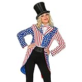 Widmann - USA Parade-Frack, Garde-Uniform, Stars and Stripes, Amerikanische Flagge, Kostüm, Karneval, Mottoparty