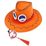 Portgas·D· Ace Hüte Western Cowboyhut für One Piece Kostüme und Verkleidungen Western Cowboyhut Kostüm Accessoire breite Krempe Western Cowgirl