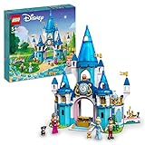 LEGO 43206 Disney Princess Cinderellas Schloss Spielzeug zum Bauen mit 3 Mini-Puppen, Puppenhaus inkl. Prinzessin Cinderella