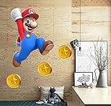 BOARA Wandaufkleber, Wandbilder Mario, Wandtattoo Super Mario Pattern 799mmX 580mm