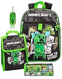 Minecraft Rucksack & Lunchbox Kinder 5-teilige Schule Rucksack Bag Set Einheitsgröße