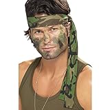 Amakando Army Stirnband Camouflage Haarband Tarnfarbe Kopfband Armee Militär Uniform Kopfbedeckung Soldaten Kämpfer Tarnband Krieger Kostüm Accessoire