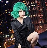 LanTing Cosplay Perücke ONE PUNCH-MAN Tatsumaki Green Cosplay Party Fashion Anime Human Costume Full wigs Synthetic Haar Heat Resistant Fiber