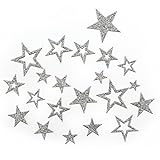 Oblique-Unique Sternen Sticker in Gold oder Silber - Glitzernde Funkelnde Sterne (Silber)