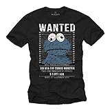 Vintage Cookie Monster T-Shirt - Kekse - schwarz XL