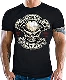 Gasoline Bandit Biker Racer T-Shirt - Piston Skull 2XL