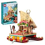 LEGO 43210 Disney Princess Vaianas Katamaran Spielzeug Boot mit Vaiana und Sina Prinzessinnen Mini-Puppen & Delfin-Figur für Mädchen und Jungen