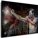 Myartstyle - Bilder Queen - Freddie Mercury Band 70 x 50 cm Leinwandbild XXL - Wandbild 1 Teilig - Gerahmter Kunstdruck Musik w-s-2023-184