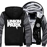 dhyw Herren Casual Hoodies Pullover für Linkin Park Print Fleece Zip Sweatshirts Mäntel Leichte Warme Dicke Kapuzenjacken Tops für Herren-D||L