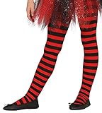 Guirca schwarz rot Netz Strumpfhose für Kinder Zubehör für Party Kostüm Fasching Karneval