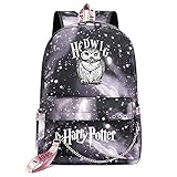 Hogwarts Student Leisure Rucksack (Harry Potter Gray Starry Sky Backpack) mit USB-Ladeschnittstelle Schultasche Style-11