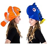 Tigerdoe Fischhüte – Clownfischhut – Tropische Fischhut – Kostümmmütze – unter dem Meer Party Hüte (2 Stück)