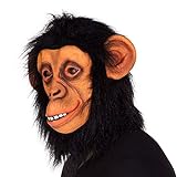 Boland 00142 Chimpanzee Kopfmaske Chimpanse mit Haaren, Unisex – Erwachsene, Schimpanse