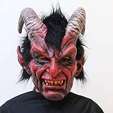 masks Halloween Latex, Horror Red Horned Devil Karneval Party Cosplay Kostüm Erwachsene