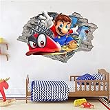 3D Super Mario Wandaufkleber für Kinder, Cartoon-Schlafzimmer, Hintergrund-Dekoration, selbstklebend, Igel, Videospiel-Aufkleber, Geburtstagsparty-Zubehör
