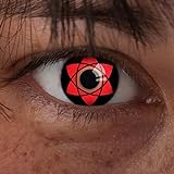 aricona - Sharingan Kontaktlinsen Uchiha Sasuke - Farbige Kontaktlinsen ohne Stärke für Cosplay, Karneval, Fasching, Motto-Partys und Halloween Kostüme, 2 Stück