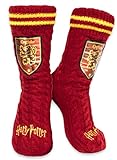 Harry Potter - Women's Slippery Socks - Burgundy Gryffindor Wool Bed Socks - One Size Fits Women Size 5-8 - Official Harry Potter Merchandise, Burgundy - Gryffindor, One Size, Burgundy - Gryffindor