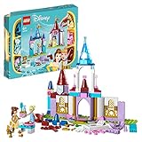 LEGO 43219 Disney Princess Kreative Schlösserbox, Spielzeug Schloss Spielset mit Belle und Cinderella Mini-Puppen und Steine Sortierbox, Reisespielzeug für Mädchen und Jungen ab 6 Jahren