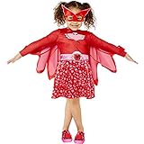 amscan 9908860 Mädchen Kind Pj Masks Owlette Kostüm (Alter 3-4 Jahre), Rot