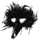 Federdomino schwarz Karneval Fasching Mottoparty Augenmaske Federmaske Vogelmaske Karnevalszubehör Zauberwelt Vogel Gesichtsmaske Maskerade