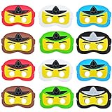 Kreatwow 12 Pack Ninja Maske Cartoon-Helden-Augenmaske zum Anziehen für Kinder Jungen Mädchen Geburtstagsfeier Ninja-Krieger Themenparty Favors Ninja-Geburtstagsparty-Zubehör