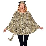 Widmann - Kostüm Leopard, Poncho mit Kapuze, Karneval, Mottoparty