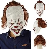 Horror-Clownmaske, Halloween, Joker-Maske, Clownmaske für Halloween, Cosplay, Requisiten
