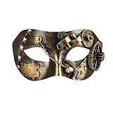 Boland 00209 - Augenmaske Steampunk, Retro-Maske im Bronzelook, mit Zahnrädern, Ketten und Nieten, Accessoire, Kostüm, Karneval, Mottoparty, Halloween