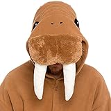 dressfan Animal Overall Walrus nachtwäsche Erwachsene Pyjamas Unisex Polar Fleece Cosplay kostüme Leistung kostüm (Brown)