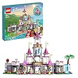 LEGO 43205 Disney Princess Ultimatives Abenteuerschloss, Prinzessinnen-Schloss-Spielzeug, baubares Haus mit Mini-Puppen wie Ariel, Vaiana, Tiana, Geschenk für Mädchen und Jungen